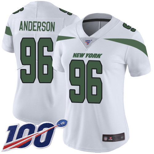 New York Jets Limited White Women Henry Anderson Road Jersey NFL Football #96 100th Season Vapor Untouchable->youth nfl jersey->Youth Jersey